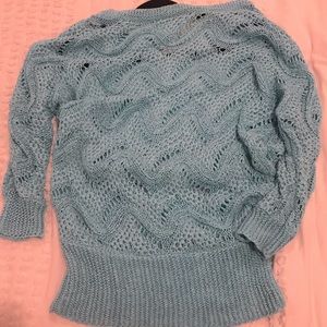Lily Pulitzer open knit teal sweater. Size xs/s